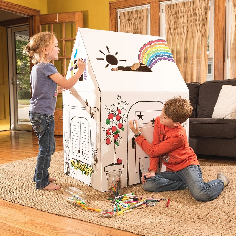 Easy Playhouse Cardboard Clubhouse