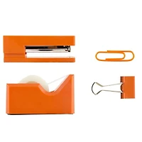 JAM Paper Orange Stapler, Tape Dispenser, Paper Clips & Binder Clips