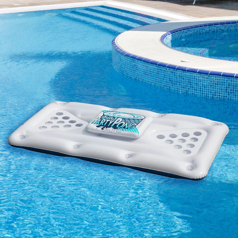 76.5" Floating Swimming Pool Pong Game with Built In Cooler