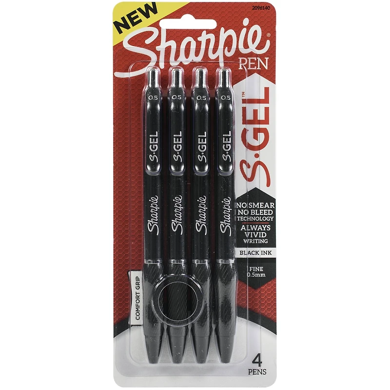Sharpie® S-Gel™ Fine Point Black Pens, 4ct.