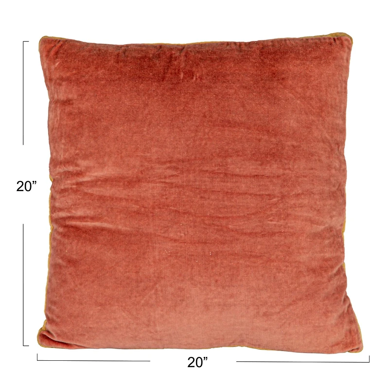 Hello Honey® 20" x 20" Apricot & Mustard Art Deco Velvet Pillow