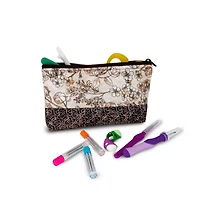 Dritz® Neutral Floral Medium Rectangular Sewing Basket With Zippered Case