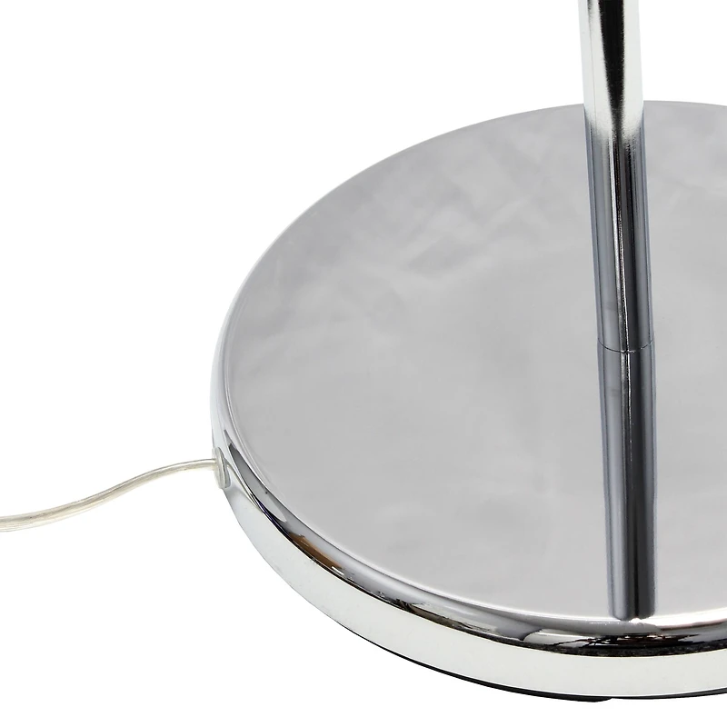 Lalia Home 4.6ft. Swing Arm Floor Lamp with Glass Cylindrical Shade