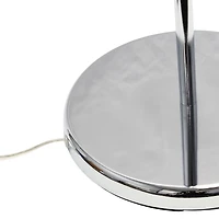 Lalia Home 4.6ft. Swing Arm Floor Lamp with Glass Cylindrical Shade