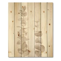 Designart - Beige Eucalyptus Branches On White