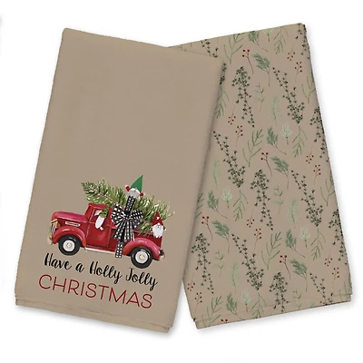Holly Jolly Christmas Tea Towel Set