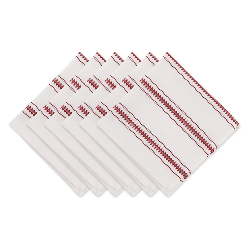 DII® Barn Red Zig Dobby Stripe Cloth Dinner Napkins, 6ct.