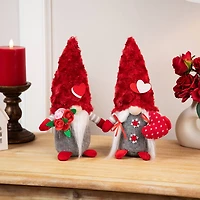 11.5" Red & Gray Fuzzy Hat Valentine's Day Gnomes Set