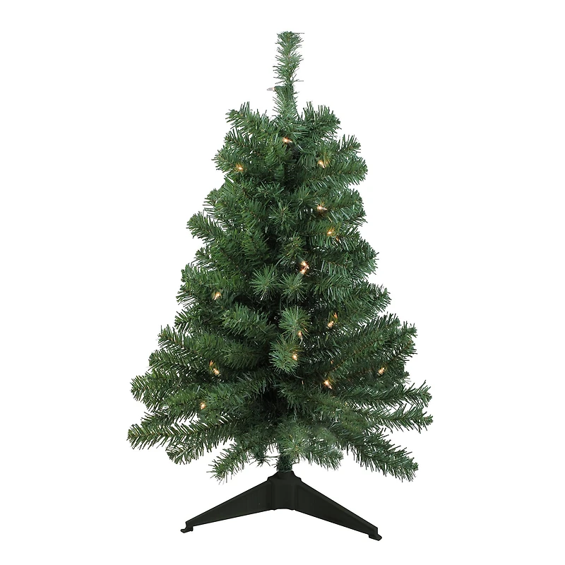 3ft. Pre-Lit Green Blackwater Fir Artificial Christmas Tree, Clear Lights