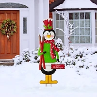 Glitzhome® 3.5ft. Metal Penguin Yard Stake