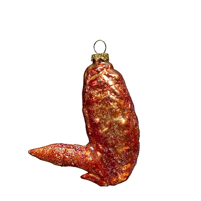 4.5" Glitter Glass Buffalo Chicken Wing Ornament