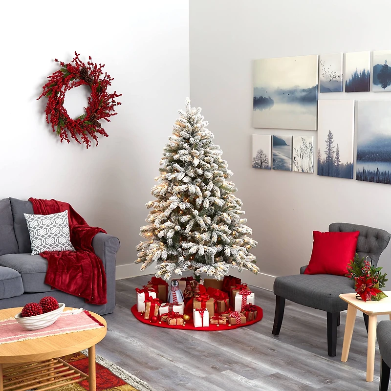 6ft. Pre-Lit South Carolina Spruce Artificial Christmas Tree, Clear LED Lights