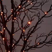 7ft. Pre-Lit Halloween Minimalist Twig Artificial Fall Tree with 400 Orange & Purple LED Lights