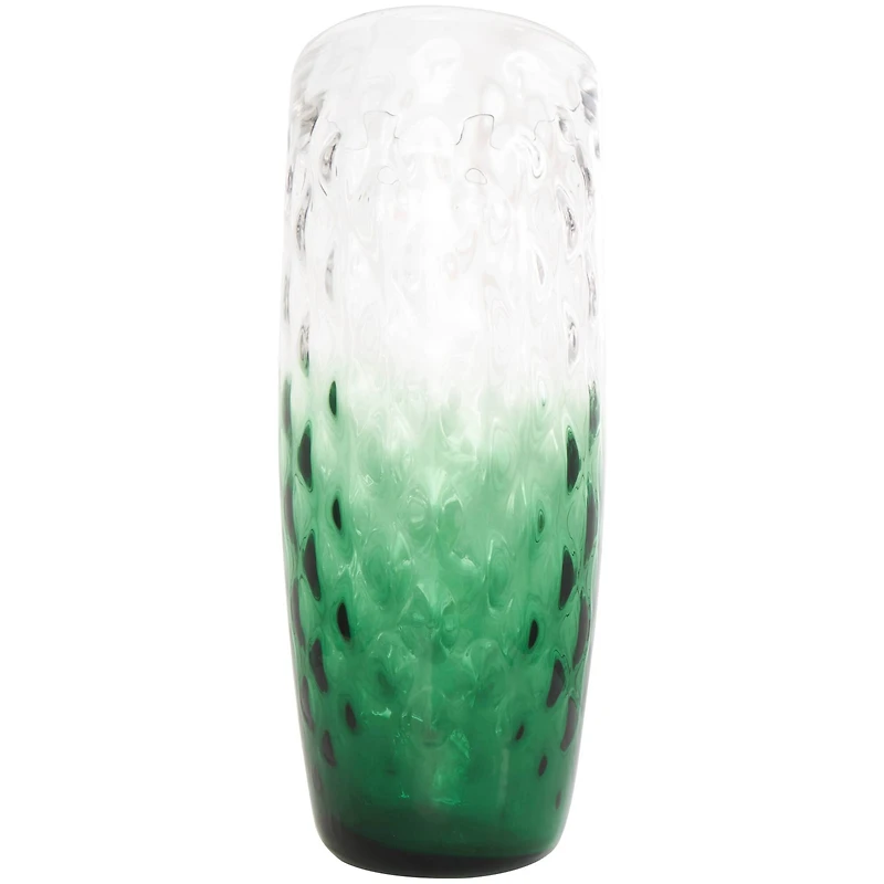 20" Green Ombre Handmade Glass Vase