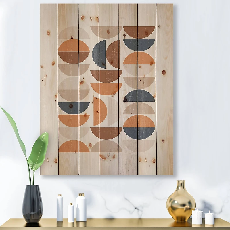 Designart - Abstract Sun and Moon S In Blue and Orange