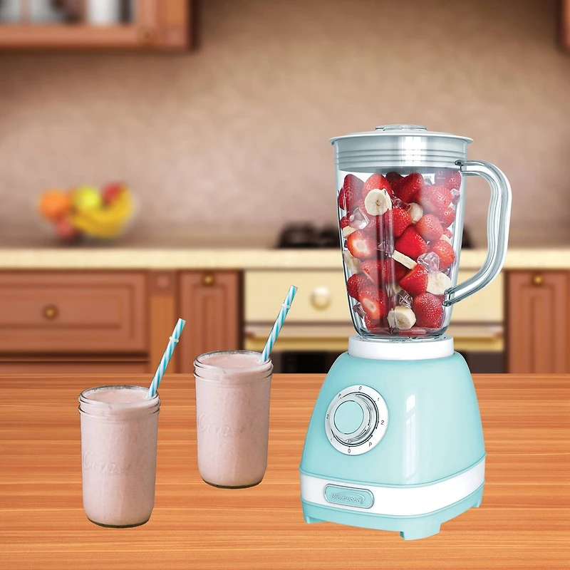 Brentwood 2 Speed Retro Blender with 50oz. Plastic Jar