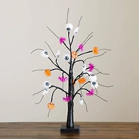 2ft. Pre-Lit Artificial Halloween Eyeballs, Ghosts, Bats & Pumpkins 24 LED Lighted Ornament Tree