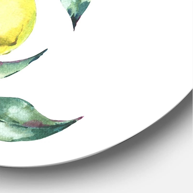 Designart - Branch of Yellow Lemons and Leaves I