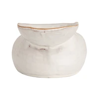 Hello Honey® 8" White Dual Harmony Stoneware Pedestal Dish