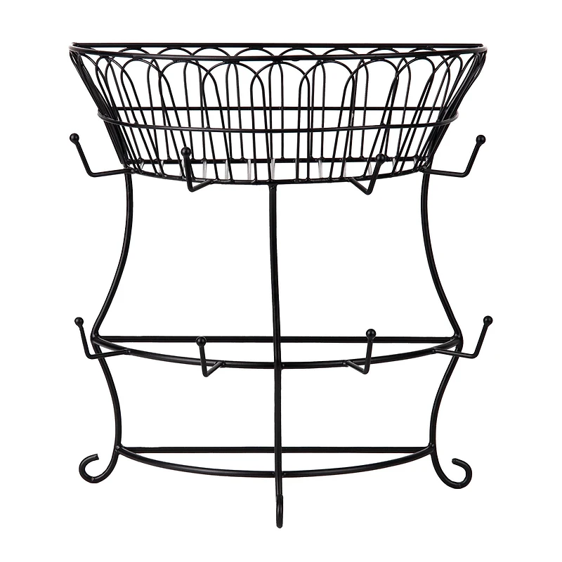 Mind Reader Black Metal Wire Cup Tree Countertop Mug Rack & Coffee Pod Storage