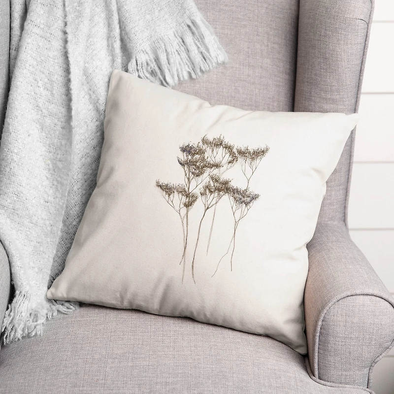 Dried Florals I 18" x 18" Throw Pillow