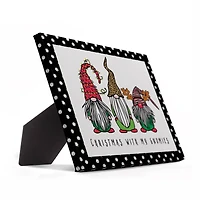 Christmas Is Coming Gnomes Tabletop Canvas Art