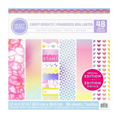 Craft Smith 12" x 12" Candy Brights Paper Pad