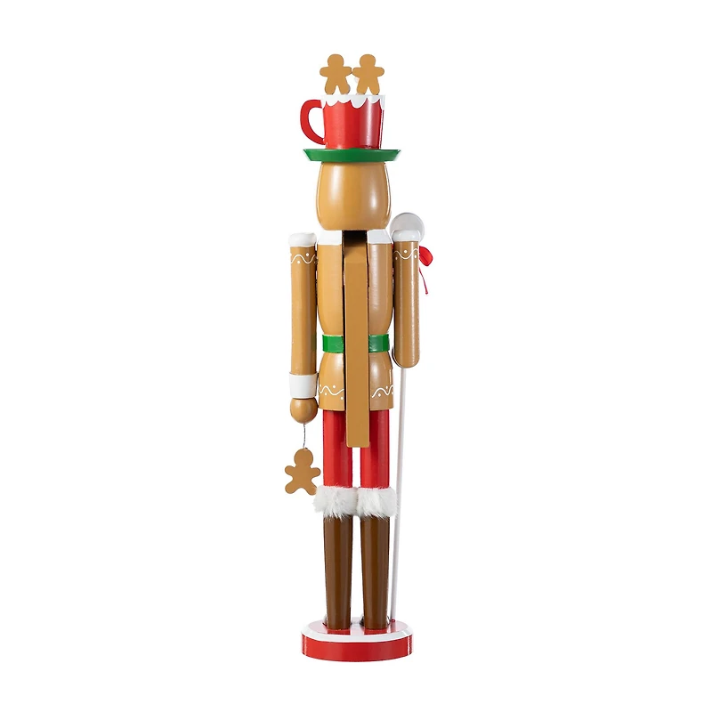 Glitzhome® 24"H Wooden Christmas Gingerbread Man Nutcracker