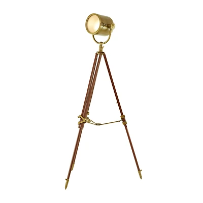 Gold Aluminum Vintage Floor Lamp, 31" x 31" x 63"