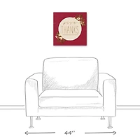 Give Thanks Circle Floral Canvas Wall Art