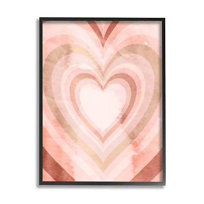 Stupell Industries Retro Pink Heart Kaleidoscopic Pop Pattern in Frame Wall Art