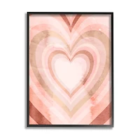 Stupell Industries Retro Pink Heart Kaleidoscopic Pop Pattern in Frame Wall Art