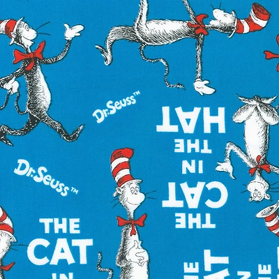 Dr. Seuss™ Cat in the Hat Word Toss Cotton Fabric