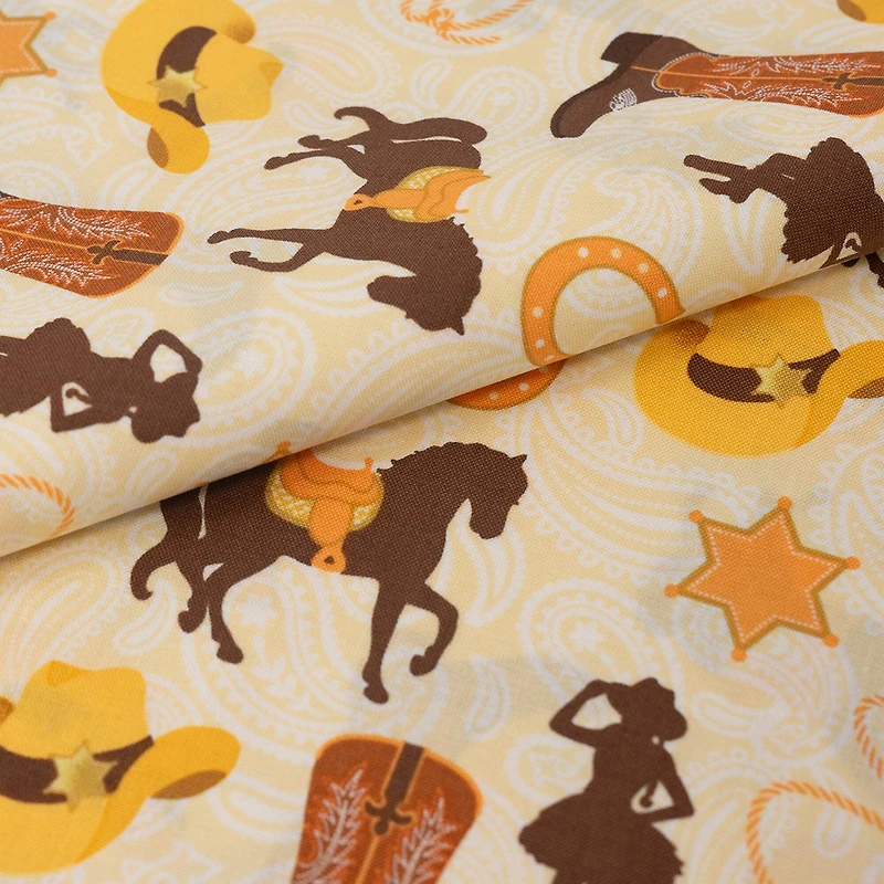 SINGER Western Cowgirl Cotton Fabric