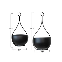 Hello Honey® Black Decorative Hanging Metal Planter Set