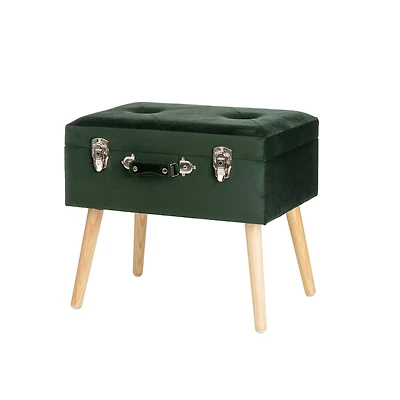 Glitzhome® Velvet Upholstered Storage Stool
