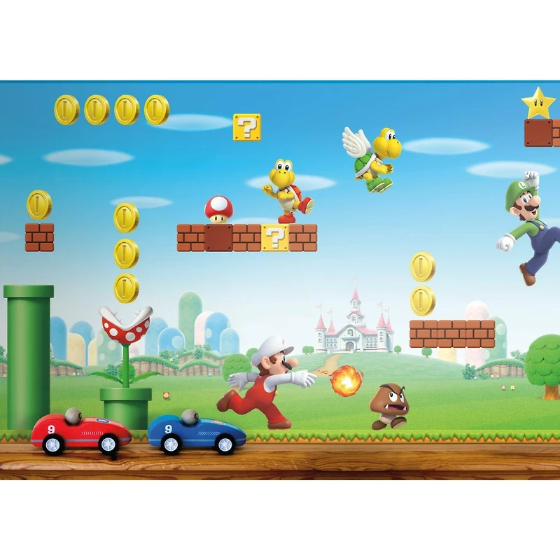 RoomMates Mario Scene Peel & Stick Wallpaper Border