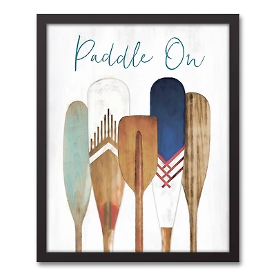 Paddle On Black Framed Canvas