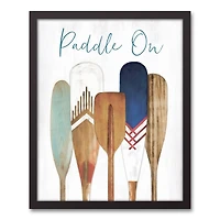 Paddle On Black Framed Canvas