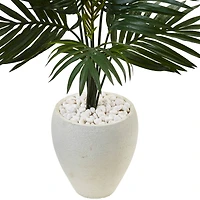 4.5ft. Kentia Palm Tree in White Oval Planter