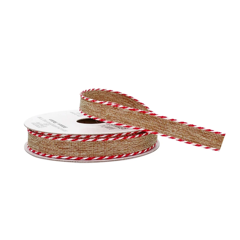 3/8'' x 7yd. Linen Twist Edge Ribbon by Celebrate It