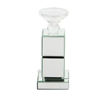 10" Clear Reflective Mirror Glam Candlestick Holder