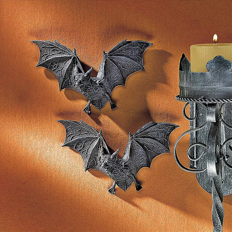 Design Toscano 4" The Vampire Bats of Castle Barbarosa Wall Sculpture Set, 4ct.