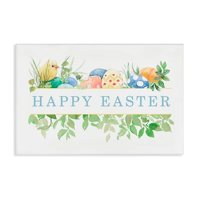 Stupell Industries Floral Happy Easter Canvas Wall Art