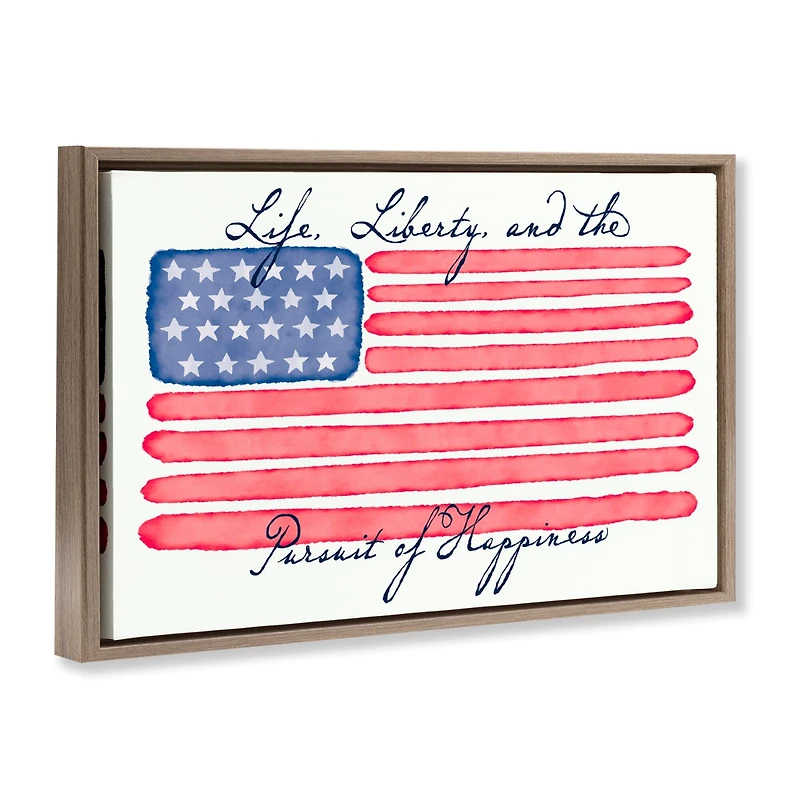 Stupell Industries All American Patriotic Phrase Floater Framed Art