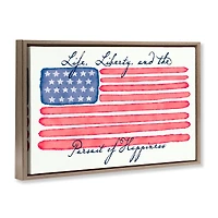 Stupell Industries All American Patriotic Phrase Floater Framed Art