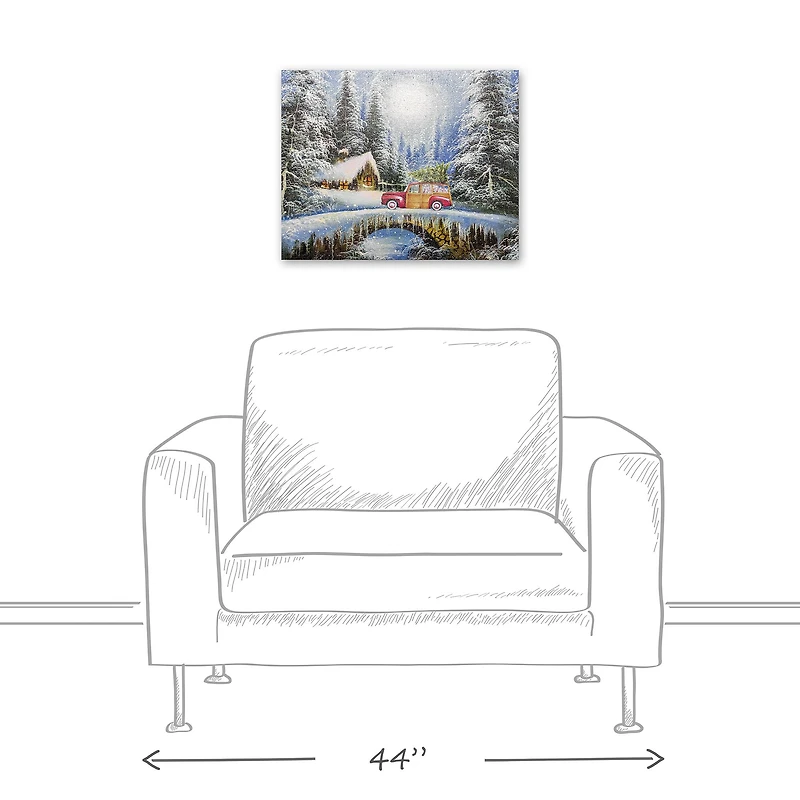 Snowy Christmas Landscape Canvas Wall Art