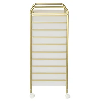 Honey Can Do 10-Drawer Gold Rolling Storage Cart