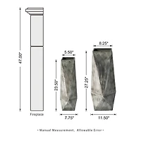 Glitzhome® Geometric Antique Silver Metal Floor Vases Set