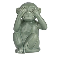 Hello Honey® Green Hear No Evil Stoneware Monkey Décor Accent Set